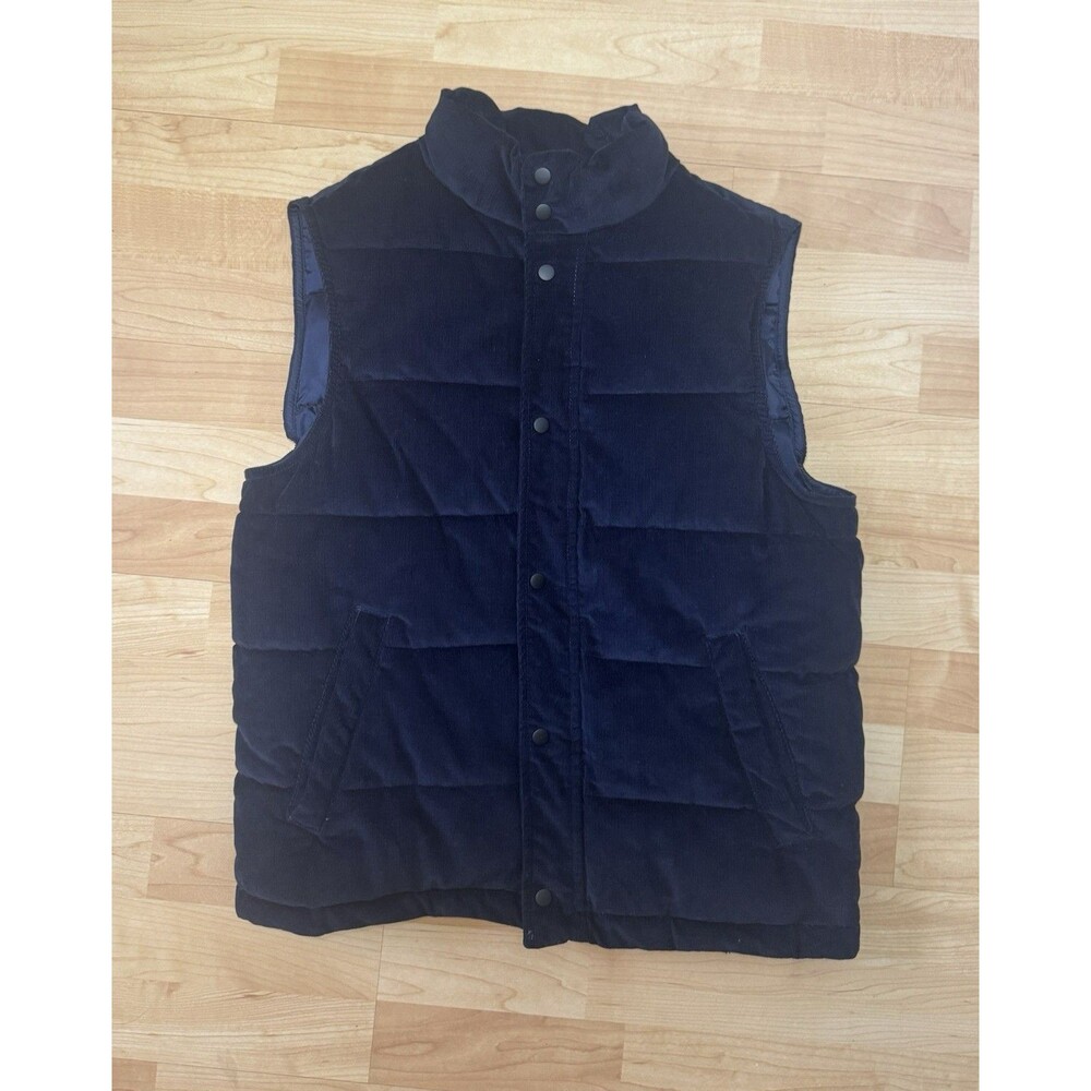 Banana Republic Men's Corduroy Puffer Vest Size Medium Navy Blue